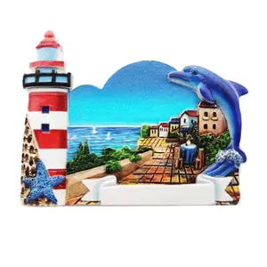 imán de recuerdo 3d - faro y delfín Puckator image-0