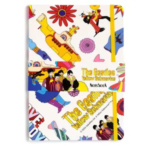 Bloc de notas a5 en papel reciclado - the beatles yellow submarine fondo blanco Puckator image-0