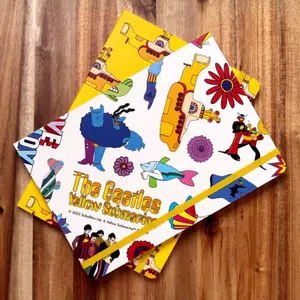 Bloc de notas a5 en papel reciclado - the beatles yellow submarine fondo blanco Puckator image-3