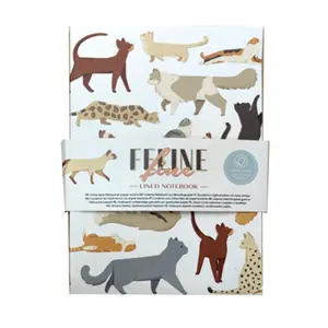 A5 notepad in recycled paper - feline fine cats Puckator image-0
