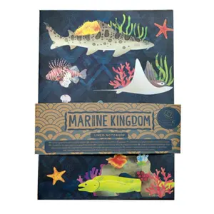 A5 notesblok i genbrugspapir - marine kingdom Puckator image-0