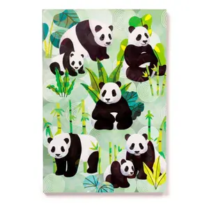 Blocco note A5 in carta riciclata - panda kingdom Puckator image-1