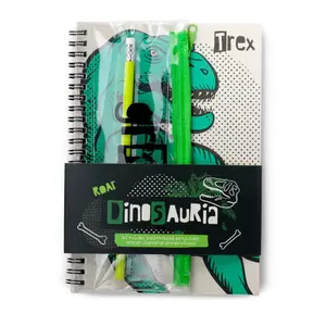 Astuccio e taccuino con rilegatura a spirale - dinosauria Puckator image-1