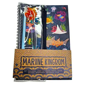 Astuccio per matite e taccuino con rilegatura a spirale Kingdom Puckator image-0