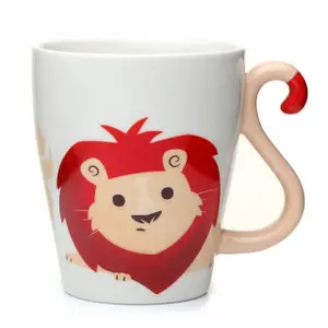 Becher mit Henkel, verziert mit Zooniverse Löwenschwanz Puckator image-0