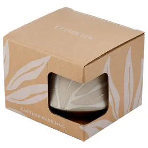 Stoneware mug with relief design florens hesperantha fleurs lis des cafres on natural matte background Puckator image-4