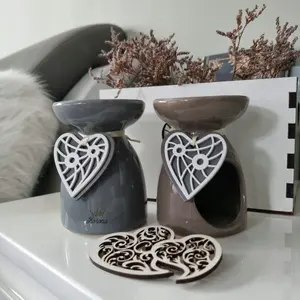 Brûleur à huile céramique Coeur en bois Puckator image-2