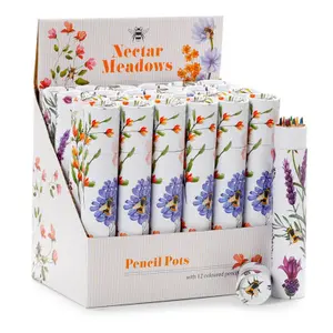 Stor krukke med 12 farveblyanter Puckator Nectar Meadows image-0