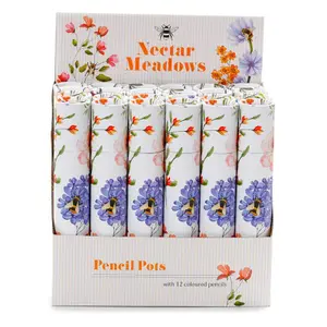 Stor krukke med 12 farveblyanter Puckator Nectar Meadows image-1