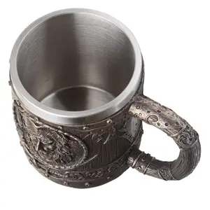 Decorative object pirate mug brushed wood effect &amp; patina Puckator image-4