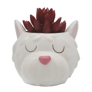 Maceta de cerámica para planta de interior - cabeza de perro westie Puckator image-0