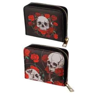 Astuccio Puckator Skulls and Roses Wallet Purse image-1