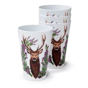 Vaso de picnic de plástico Puckator Wild Stag - Cerf (x4) image-4