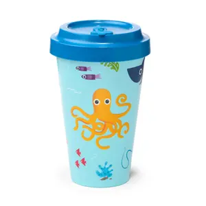 Kubek podróżny 400 ml z tworzywa sztucznego z recyklingu RPET Splosh Życie Morskie Puckator image-0