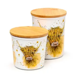 Förvaringskruka Puckator Jan Pashley Highland Coo Cow (x2) image-0