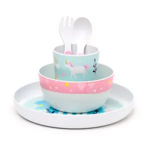 Porcelænssæt i plast til børn Puckator Unicorn Magic image-0