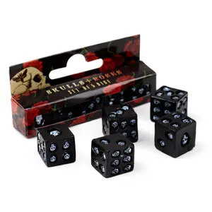 Skull-shaped 6-sided foam dice Puckator (x5) image-1