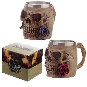 sk301-decoratieve-mok-schedel-puckator-skull-and-roses-beige-zilver-10-5x10-5x15-5-cm