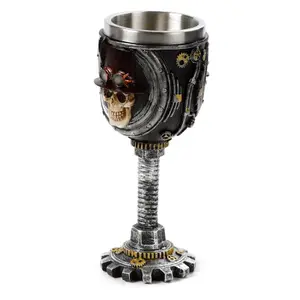 Decorative object steampunk skull chalice Puckator image-1
