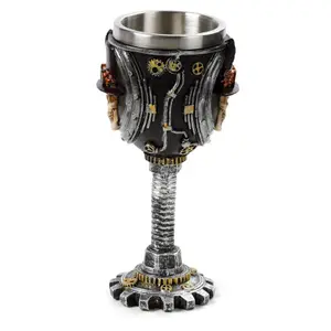Decorative object steampunk skull chalice Puckator image-2