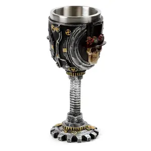 Decorative object steampunk skull chalice Puckator image-3