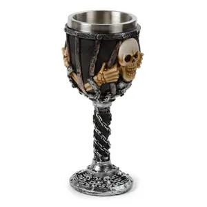Decorative object chained skull chalice Puckator image-2