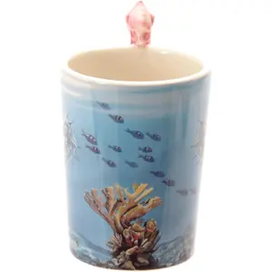 Tasse mit Henkel dekoriert von lisa parker Seepferdchen Meerestier Meer &amp; Meeresleben Puckator image-2