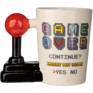Mok met handvat versierd spel over video game joystick &amp; arcade Puckator image-0