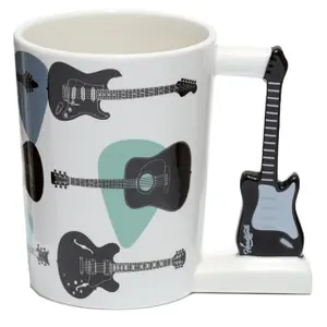 Tasse mit Henkel dekoriert headstock Gitarre Puckator image-0