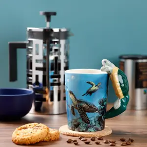 Tazza con manico decorato Tortue Animal Marin et Mer & Vie Marine Puckator image-1