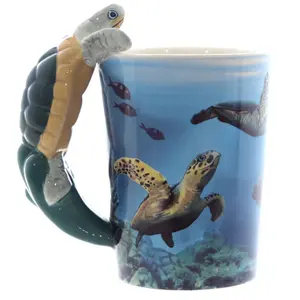 Tazza con manico decorato Tortue Animal Marin et Mer & Vie Marine Puckator image-3