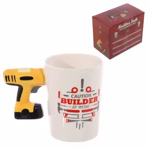 Tasse mit Henkel Bohrmaschine Design builder at work Puckator image-0