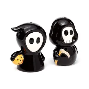 Saliera e pepiera in ceramica Puckator Squelette Skull Boy image-0