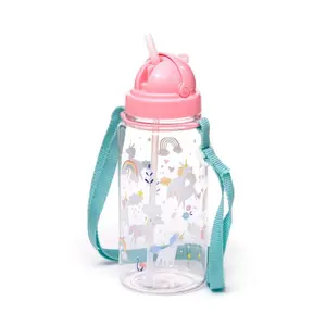 Bottiglia d'acqua in plastica rinforzata unicorno magia bambino Puckator image-0