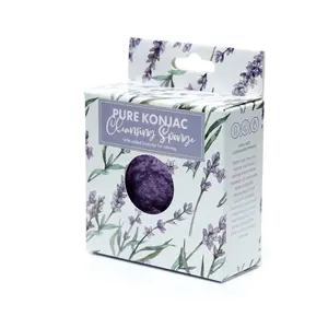 Éponge néttoyante Puckator Konjac Pure Pick of the Bunch Lavender Fields à la Lavande Apaisante Fleurs Lavande image-0