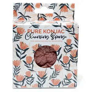 Éponge néttoyante Puckator Konjac Pure Pick of the Bunch Protea à l'Argile Rouge Rajeunissante Fleurs Protéas image-3