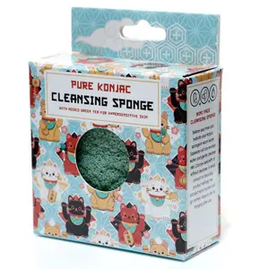 Éponge néttoyante Puckator Konjac Pure Maneki Neko au Thé Vert pour Peau Sensible chat Porte-bonheur image-3