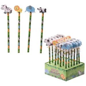 Tierdschungel & Zoo Buntstifte Elefant, Panda, Löwe, Zebra Puckator image-0