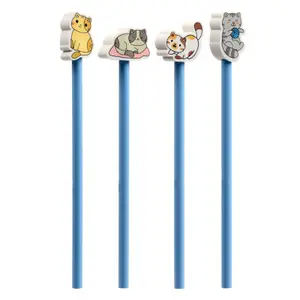 Pencil with Cute Cat Rubber Tip Puckator image-1