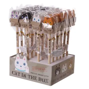 Buntstift mit Katzenradierer in der Box Puckator image-1