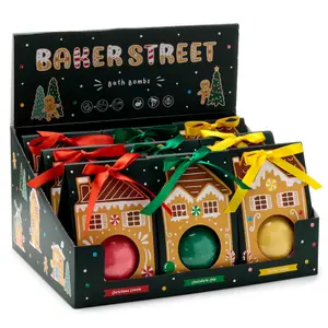 Bombe de bain avec emballage cadeau noël gingerbread lane pain d'epices Puckator image-0