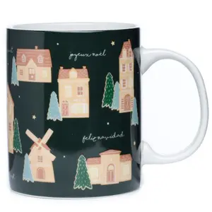 Taza de porcelana con casitas de jengibre para Navidad Puckator image-0
