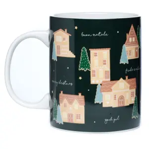Taza de porcelana con casitas de jengibre para Navidad Puckator image-1