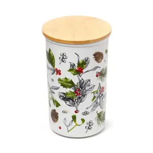 Winter Plants Christmas Storage Jar in RPET and Bamboo Puckator image-0