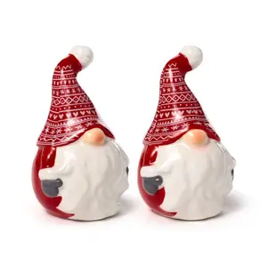 Saliera e pepiera in ceramica Puckator Lutins de Noël Scandi Jolly Gonks image-0