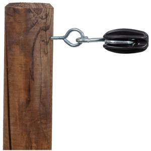 Oval electric fence insulators with hook and eye button Pulsara (x30)