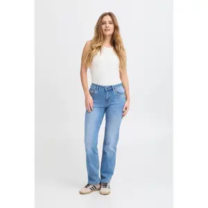 High-waisted straight leg women's jeans Pulz Jeans Kenya image-1