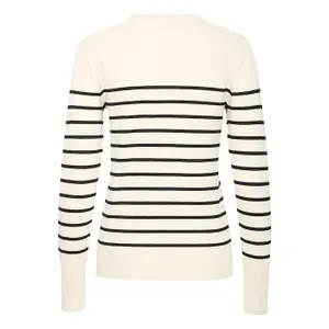 Randig rundhalsad tröja dam Pulz Jeans Sara image-1