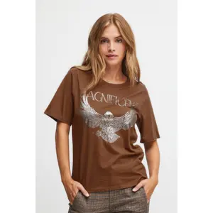 T-shirt feminina com estampado metálico Pulz Jeans Maddie image-2