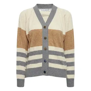 Women's cardigan Pulz Jeans Sara Striped Button image-0